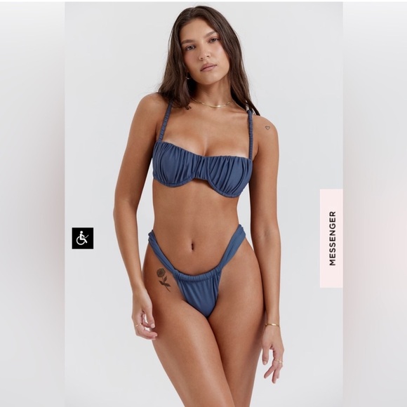 House of CB Other - HOUSE OF CB ~ (M) CASSIS DEEP BLUE RUCHED BIKINI SET (NWT)